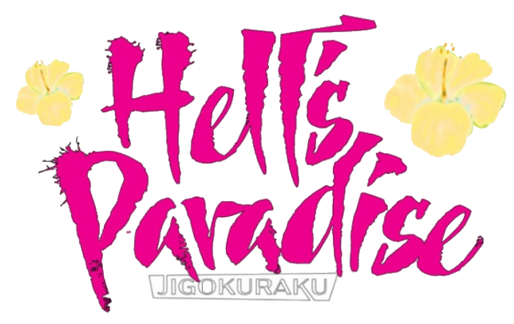 Logo do anime, escrito Jigokuraku/ Hells paradise